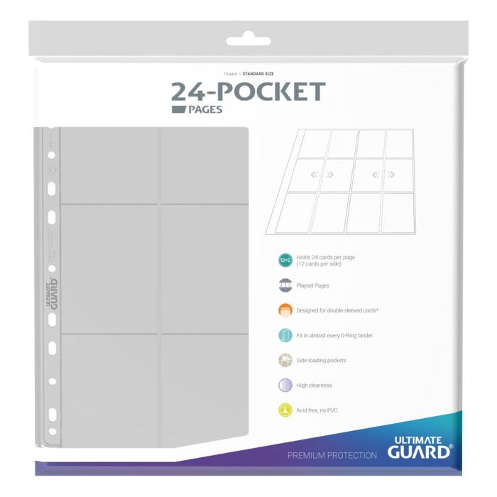 Ultimate Guard 24-Pocket QuadRow Pages Side-Loading (10) - Transparent