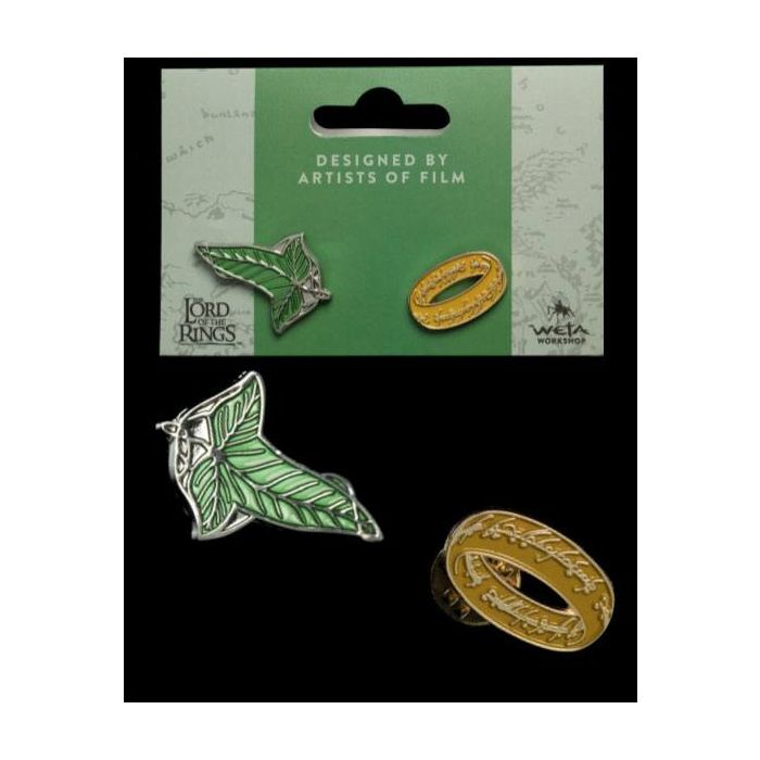Lord of the Rings Collectors Pins 2-Pack Elfen Leaf & One Ring