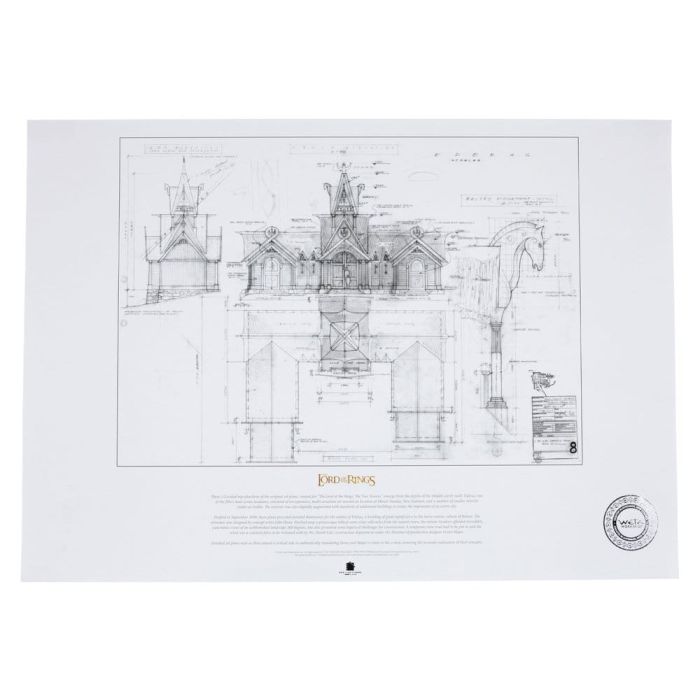 Lord of the Rings Blueprint Art Print The Stable of Edoras 59 x 42 cm