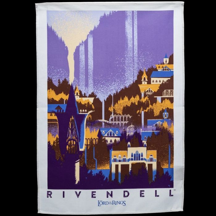 Lord of the Rings Tea Towel 2-Pack Rivendell & Hobbiton 70 cm 