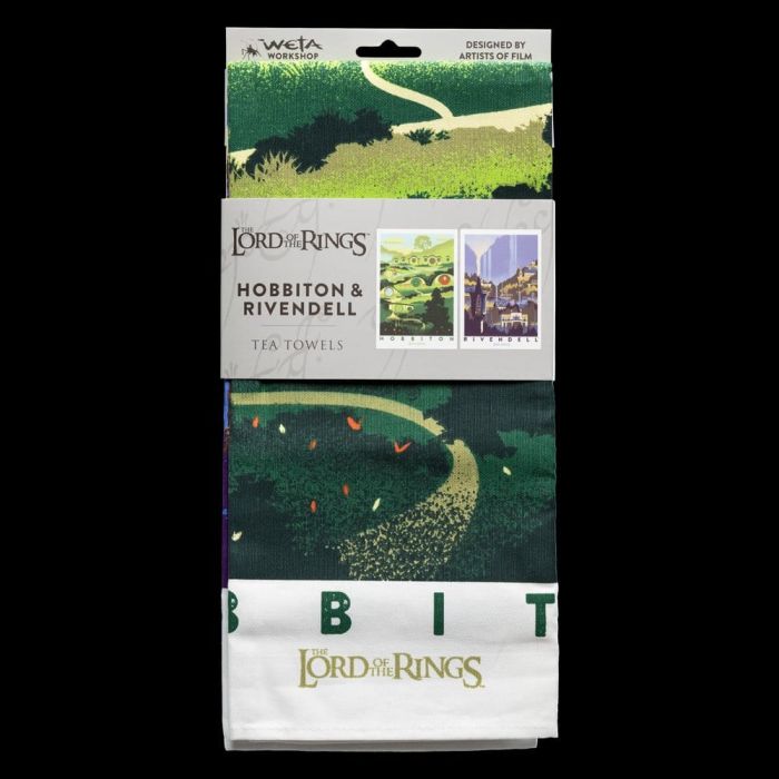 Lord of the Rings Tea Towel 2-Pack Rivendell & Hobbiton 70 cm 