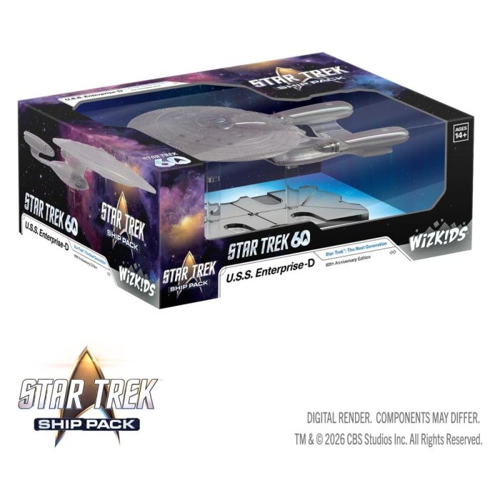 Star Trek Ship Pack Boxed prepainted Miniatures U.S.S. Enterprise - 60th Anniversary Edition 22 cm