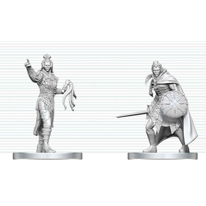 D&D Nolzur's Marvelous Miniatures Mini Figures Drow Elite Warrior & Drow Priestess of Lolth 13 cm