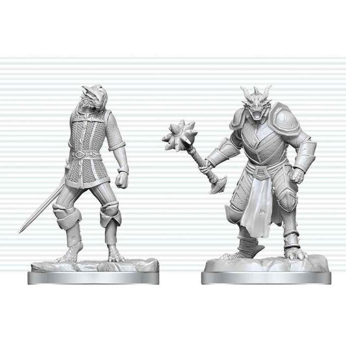 Dungeons & Dragons Nolzur's Marvelous Miniatures Unpainted Miniature Dragonborn Paladin & Dragonborn Squire 14 cm