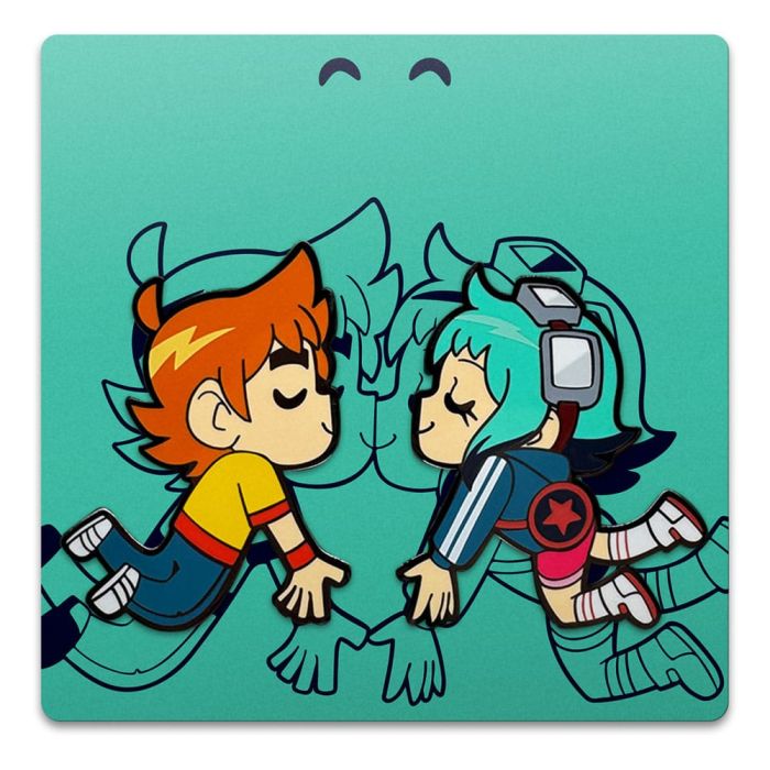 Scott Pilgrim Pin Badge Scott & Ramona Kissing 5 cm 