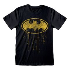 Batman T-Shirt Dripping Symbol Size L