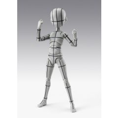 S.H.Figuarts Action Figure Body-Kun -Ken Sugimori- Edition -Wireframe- (Gray Color Ver.) 13 cm