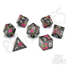 CritStones Metal Dice Set Nighttime Blossom (7)