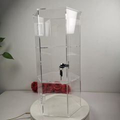 Evoretro 3-Tier Locking Acrylic Hexagon Display Tower