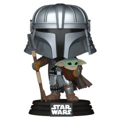 Star Wars POP! Vinyl Bobblehead Figure Mandalorian with Grogu (Impressions) Exclusive 9 cm