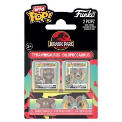 Jurassic Park Bitty POP! Vinyl Figure 2-Pack Tyrannosaurus Fossil & Dilophosaurus 2 cm