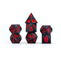 Dragon Storm Sharp Edge Silicone Dice Set Black Dragon Scales (7)
