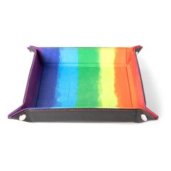 FanRoll Folding Dice Tray Velvet Watercolor Rainbow