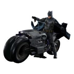 The Flash Movie Masterpiece Action Figure wih Vehicle 1/6 Batman & Batcycle Set 30 cm