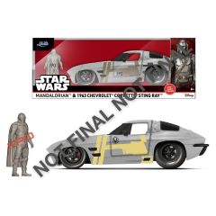 Star Wars Diecast Model 1:24 Mandalorian Chevrolet Corvette Sting Ray 1963