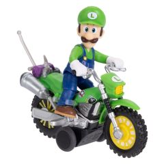 The Super Mario Galaxy Movie Action Figure with Pull Back Motorcycle Luigi 6 cm
