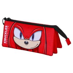 Sonic - The Hedgehog Triple Pencil case SEGA Knuckles Sight Red