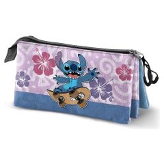 Lilo & Stitch Triple Pencil case Skate Lilac