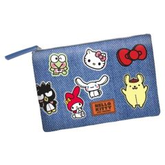 Sanrio Soleil Toiletry Bag Hello Kitty Stickers Blue