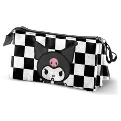 Sanrio Triple Pencil case Kuromi Black & White