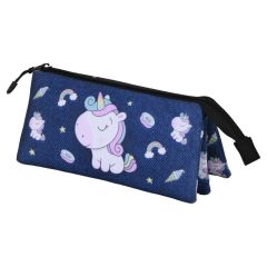 Oh My Pop! Triple Pencil case Sweety Dark Blue