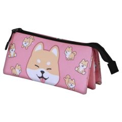 Oh My Pop! Triple Pencil case Shiba Pink