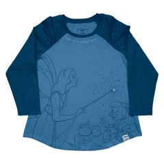 Pinocchio by Loungefly Tee T-Shirt Unisex Blue Fairy Shirred Raglan Size XXL