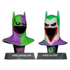 Batman DC Direct Mini Replica 1/3 2-pack Batman Cowls Hush & Knightfall (Jokerized) (Gold Label) 18 cm