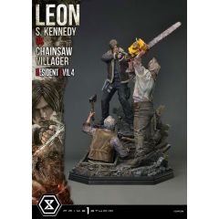 Resident Evil 4 Ultimate Premium Masterline Series Statue 1/4 Leon S. Kennedy vs. Chainsaw Villager 76 cm