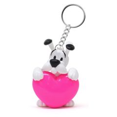 Asterix Keychain Dogmatix Pink Heart