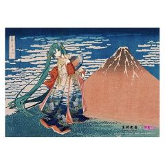 Katsushika Hokusai x Hatsune Miku Acrylic Panel Thirty-six Views of Mount Fuji Fine Wind, Clear Morning 30 cm