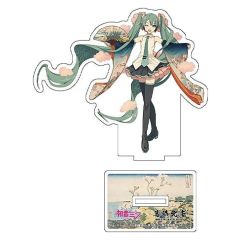 Hatsune Miku x Katsushika Hokusai iXima Die-Cut Acrylic Stand Shinagawa Gotenyama on the Tokaido 10 cm (5)