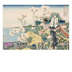Hatsune Miku x Katsushika Hokusai iXima Postcard Shinagawa Gotenyama on the Tokaido (10)