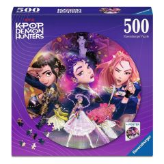 KPop Demon Hunters Round Jigsaw Puzzle For the fans! (500 Pieces)