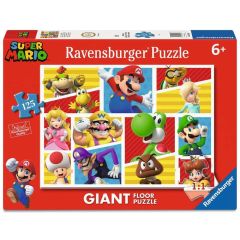 Super Mario Giant Floor Jigsaw Puzzle Mario's Friends and Foes (125 Pieces)