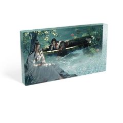 Grandmaster of Demonic Cultivation Acryl Block with Glitter Wei Wuxian & Lan Wangji Lotus Pond 17 x 10 cm