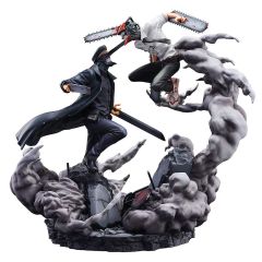 Chainsaw Man Statue Super Situation Figure Chainsaw Man vs. Samurai Sword 26 cm