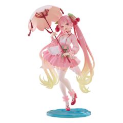 Hatsune Miku AMP PVC Statue Newley Written Sakura Miku Sakura Dress Ver. 21 cm