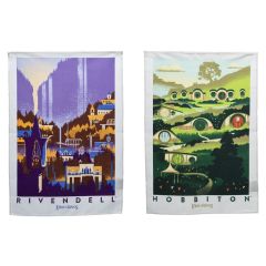 Lord of the Rings Tea Towel 2-Pack Rivendell & Hobbiton 70 cm