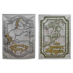 Lord of the Rings Tea Towel 2-Pack Green Dragon & Prancing Pony 69 cm
