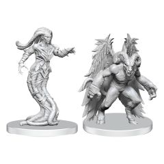 Pathfinder Deep Cuts Unpainted Miniatures Gylou (Handmaiden Devil) & Ferrugon (Rust Devil)
