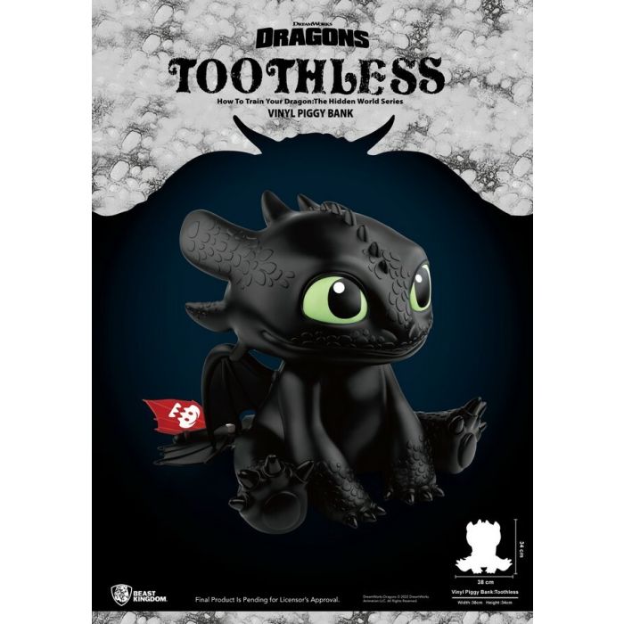 Toothless Large Piggy Bank - Beast Kingdom - How To Train Your Dragon