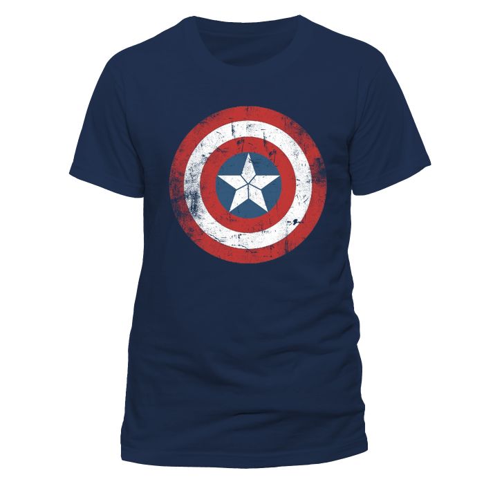 Marvel: Civil War - Cap Shield Distressed T-Shirt