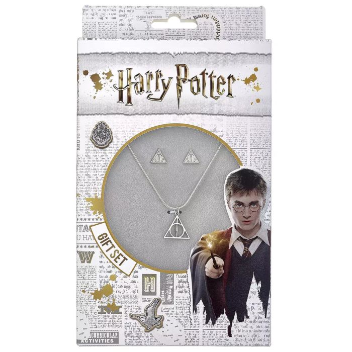 Deathly Hallows ketting en oorbellen set - Harry Potter