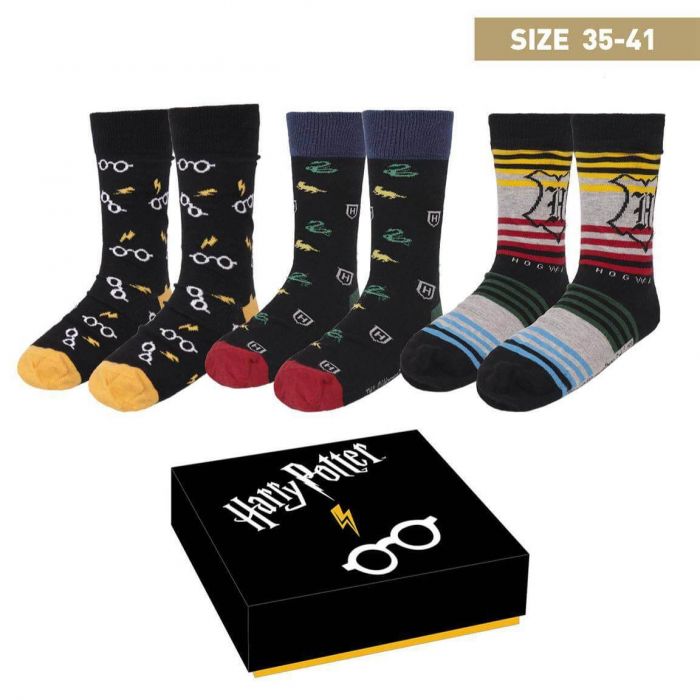 Harry Potter - 3-Pack Crests Sokken Set 35-41