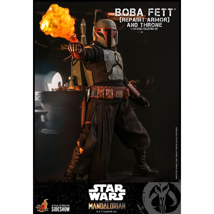 Boba Fett Repaint Armor and Throne 1:6 Scale Figure Set - Hot Toys - The Mandalorian
