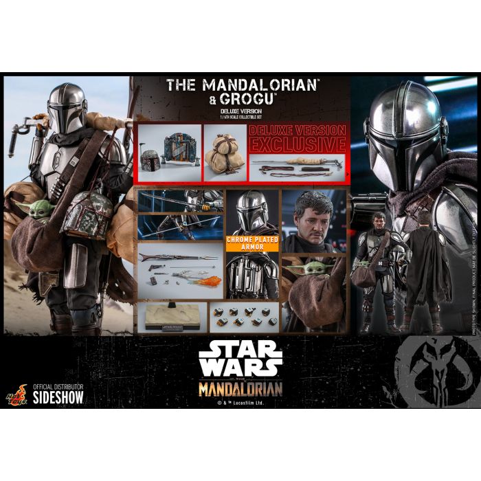 The Mandalorian and Grogu Deluxe 1:6 Scale Figure Set - Hot Toys - The Mandalorian
