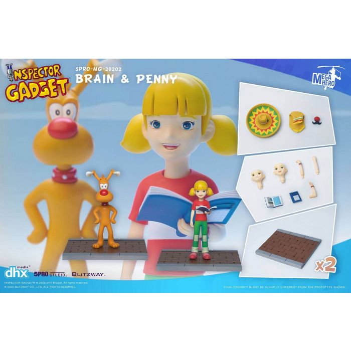 Brain & Penny - Mega Hero Action Figure 2-pack - Inspector Gadget