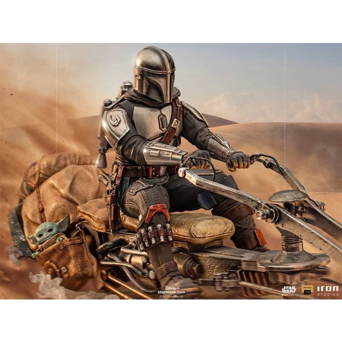 Star Wars: The Mandalorian - The Mandalorian on Speederbike 1/10 Scale Deluxe Statue