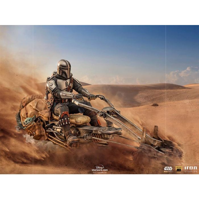 Star Wars: The Mandalorian - The Mandalorian on Speederbike 1/10 Scale Deluxe Statue